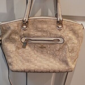 Coach Cream Slouchy Shoulder Bag with Casual Elegance